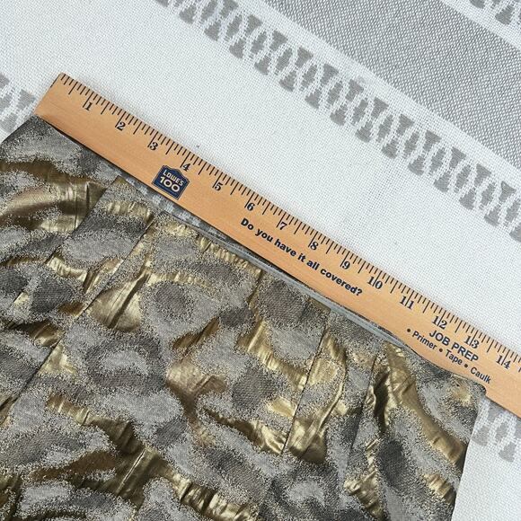 The Limited Pleated Metallic Gold Gray Skirt Zipper A Line XS Camo Print Party - Picture 4 of 12